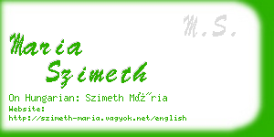 maria szimeth business card